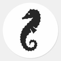 Zwart Zee Paard - Sticker