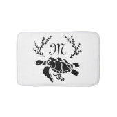 Zwart Zee schildpad Silhouette Side Uitzicht Badmat (Voorkant)