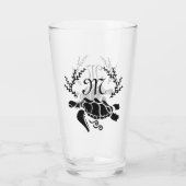 Zwart Zee schildpad Silhouette Side Uitzicht Glas (Achterkant)