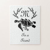 Zwart Zee schildpad Silhouette Side Uitzicht Legpuzzel (Verticaal)