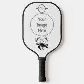 Zwart Zee schildpad Silhouette Side Uitzicht Pickleball Paddle (Voorkant)