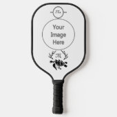 Zwart Zee schildpad Silhouette Side Uitzicht Pickleball Paddle (Achterkant)