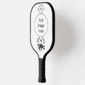 Zwart Zee schildpad Silhouette Side Uitzicht Pickleball Paddle (Links)