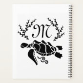 Zwart Zee schildpad Silhouette Side Uitzicht Planner (Achterkant)