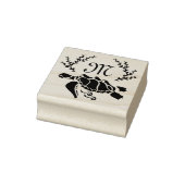 Zwart Zee schildpad Silhouette Side Uitzicht Rubberstempel (Stempel)