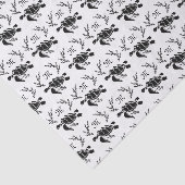 Zwart Zee schildpad Silhouette Side Uitzicht Tissuepapier (Detail)