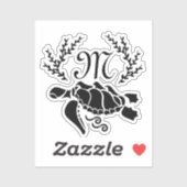 Zwart Zee Schroefschildpad Silhouette Side Uitzich Sticker (Vel)