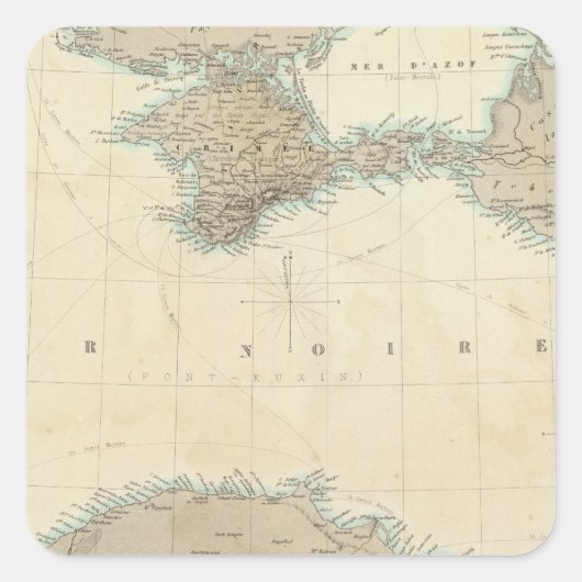 Zwart Zee Vierkante Sticker (Voorkant)