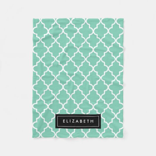 Zwart-zeebrasem Quatrefoil | Fleece Blanket Deken (Voorkant)