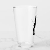 Zwart Zeemeermin Silhouet & Monogram Script Glas (Rechts)