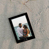 Zwart zeesterren monogram foto save the date