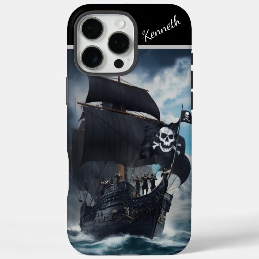 Zwart zeilt in stormachtige Zeeen Case-Mate iPhone Case (Achterkant)