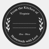 Zwart Zelfgemaakt met Love Label Sticker (Voorkant)