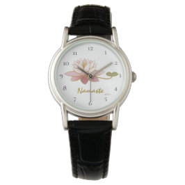 *~* Zwart Zen Roze Namaste Roze Bloem Spiritueel Horloge