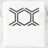 Zwart zeshoek patroon. rechthoekige sticker (Tas)