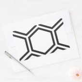 Zwart zeshoek patroon. rechthoekige sticker (Envelop)