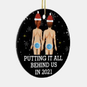 Zwart zet alles achter ons in 2021 keramisch ornament (Rechts)