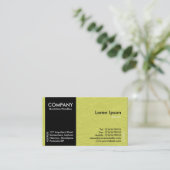 Zwart zijband - geel papier visitekaartje (Staand voorkant)