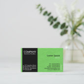 Zwart zijband - Groenpapiertextuur Visitekaartje (Staand voorkant)