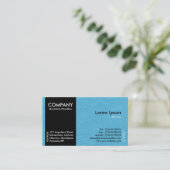 Zwart zijband - lichte blauw papiertextuur visitekaartje (Staand voorkant)