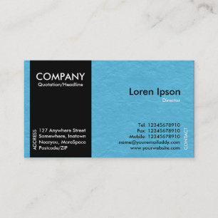 Zwart zijband - lichte blauw papiertextuur visitekaartje