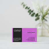 Zwart zijband - magenta papiertextuur visitekaartje (Staand voorkant)