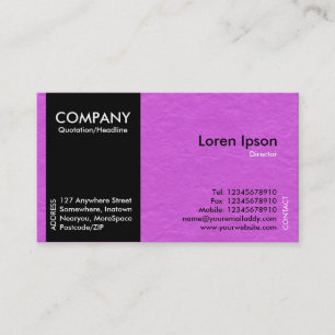 Zwart zijband - magenta papiertextuur visitekaartje