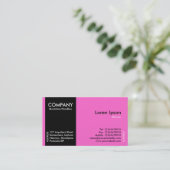 Zwart zijband - Roze (FF66CC) Visitekaartje (Staand voorkant)