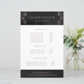 zwart zijden roze gouden service- en prijzenfolder (Staand voorkant)