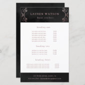 zwart zijden roze gouden service- en prijzenfolder (Voorkant / Achterkant)