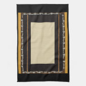 Zwart Zijdeweefsel Foto Lijst in reliëf Wi Theedoek (Verticaal)