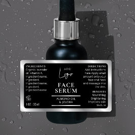 Zwart Zilver 1 OZ 30ml Cosmetische Fles Waterdicht Labels