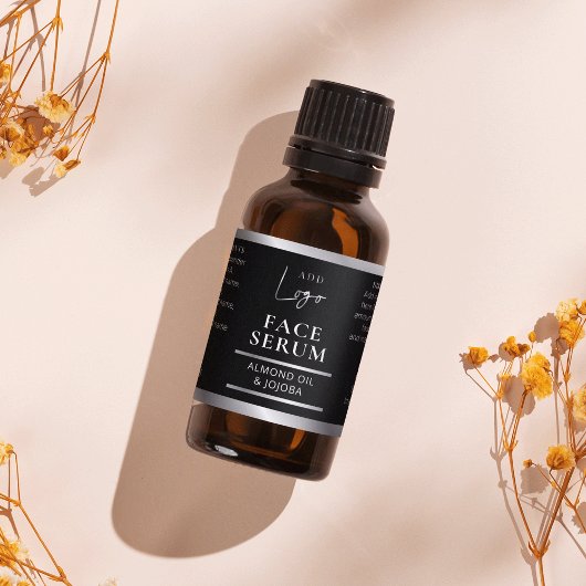 Zwart Zilver 1 OZ 30ml Cosmetische Fles Waterdicht Labels