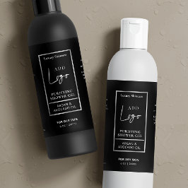 Zwart Zilver 8 OZ Cosmetische Fles Waterdicht Labe Sparkling Wijnetiket