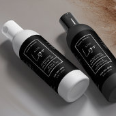 Zwart Zilver 8 OZ Cosmetische Fles Waterdicht Labe Sparkling Wijnetiket