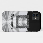 Zwart & zilver aanpasbaar Case-Mate iPhone case (Achterkant (horizontaal))