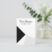 Zwart Zilver Abstract Sieraden Oorbel Display Visitekaartje (Staand voorkant)