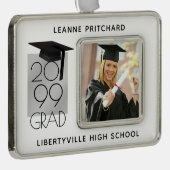 Zwart & Zilver AFSTUDEERDER | Afstuderen Photo Kee Verzilverd Omlijst Ornament (Rechts)