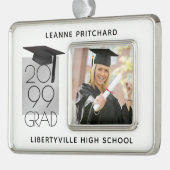 Zwart & Zilver AFSTUDEERDER | Afstuderen Photo Kee Verzilverd Omlijst Ornament (Links)