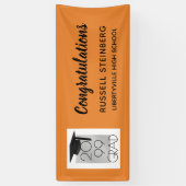 Zwart & Zilver AFSTUDEERDER | Bewerkbare kleur | A Spandoek (Verticaal)