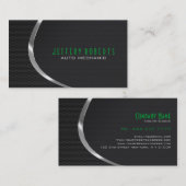Zwart & Zilver Auto Professionele Mechanic Visitekaartje (Voorkant / Achterkant)