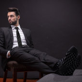 Zwart & Zilver Bitcoin Crypto Coin Patroon Stropdas