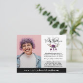 Zwart Zilver Bloemensalon Stylist Fotomarketing Briefkaart (Staand voorkant)