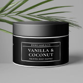 Zwart & Zilver Body Butter Jar Cosmetica Label Waterfles Etiket