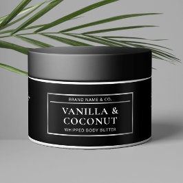Zwart & Zilver Body Butter Jar Cosmetica Label Waterfles Etiket
