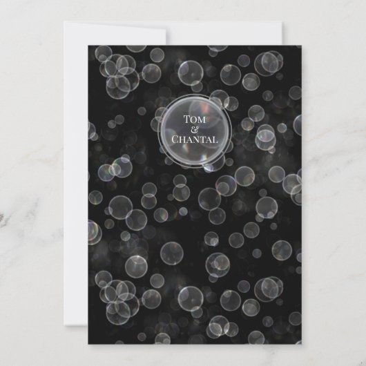 Zwart & Zilver Bokeh Jubileumfeest Uitnodiging (Achterkant)