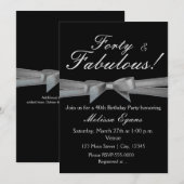 Zwart & Zilver Boogfeest Chic Event Uitnodiging (Voorkant / Achterkant)