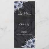 Zwart & Zilver Bruiloft Menu (Voorkant)