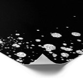 Zwart zilver bruiloft zitgrafiek 18 tafels poster (Hoek)