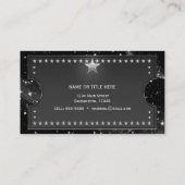 Zwart & Zilver Chic Glam VIP Aangepast Ticket (Achterkant)